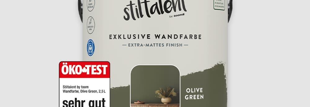 Eine Farbdose in Olivgrün